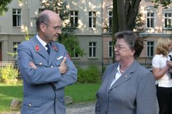 Maria Grund im Gespräch mit Johannes Freiherr Heereman