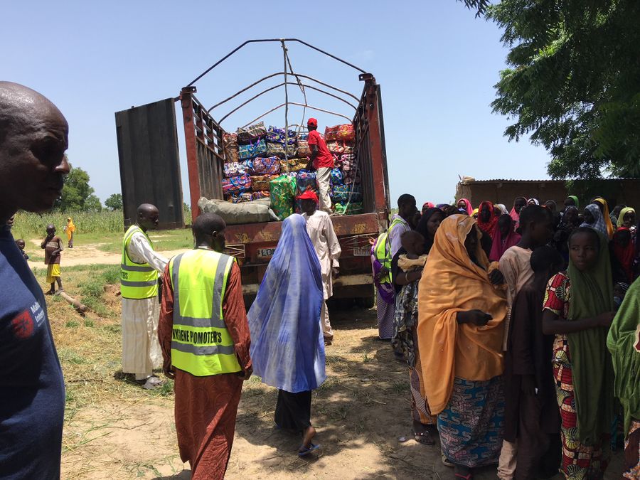 Distribution of hygiene articles in Borno