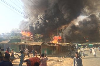 Riesiger Brand in Cox´s Bazar. Malteser helfen über ihre Partner vor Ort. Foto: GK/Malteser International