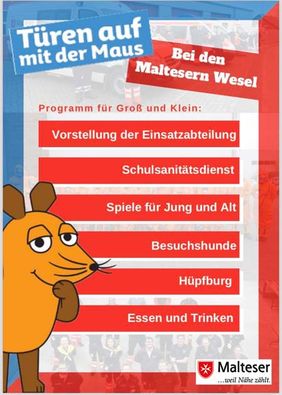 Flyer vom Maustag mit den Aktivitäten