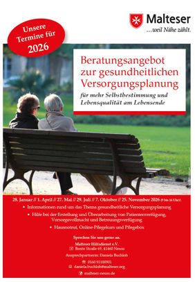 Beratungsangebot zur gesundheitlichen Versorgungsplanung des Malteser Hilfsdienst e.V. in Neuss