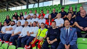 Das Bild zeigt alle Beteiligten der Malteser, die an der Übung teilgenommen haben.