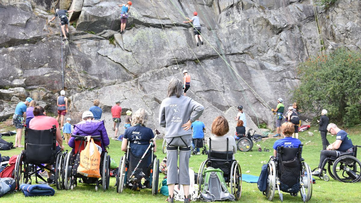 Klettergruppe mit Handicap