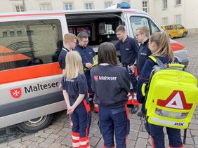 Einsatzbesprechung der Malteser am Hildesheimer Domhof