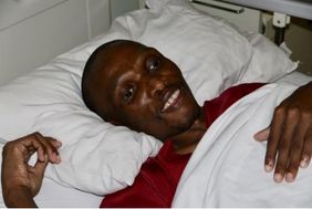 Sanele in a hospice bed; photograph from newsletter no. 37, 2018