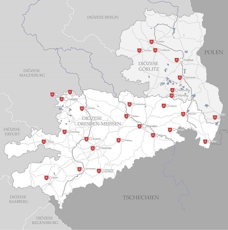 Malteser Standorte Dresden-Karte