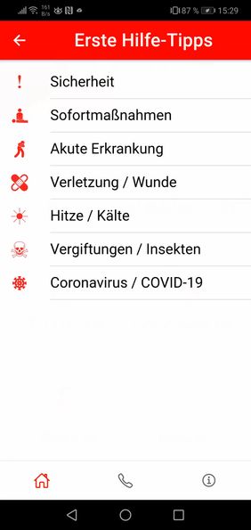 Beispielansicht: Erste Hilfe-Tipps
