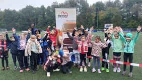 Kinder der GGS Heidkamp bei ihrem erfolgreichen Sponsorenlauf im Oktober. 