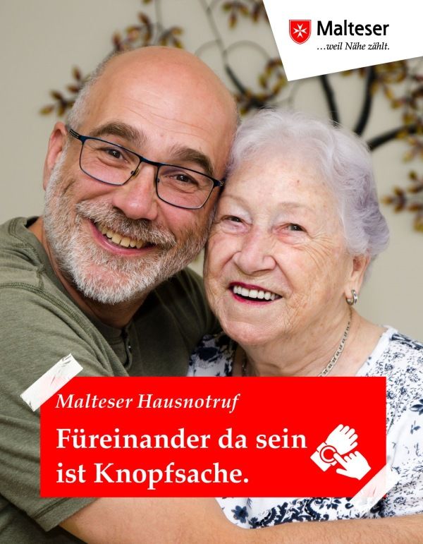 Ein älterer Mann und eine ältere Frau auf dem Haunotruf-Aktionswochen-Plakat