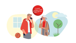 Zwei Personen an unterschiedlichen Orten telefonieren über die Malteser Plaudernetz-Nummer 0800 330 1111 miteinander. 