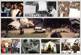 Menschen in der Unterkunft der Malteser in Budapest 1989