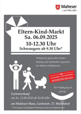 Das Bild zeigt ein Plakat mit allen Daten zum ElKi-Markt Im September 2025