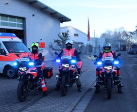  Die Motorradstaffel ist einsatzbereit Foto: Malteser Weilerbach