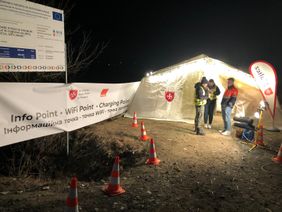 Versorgungsstützpunkt der rumänischen Malteser an der Grenze zur Ukraine. Foto: Malteser Ravensburg/Weingarten