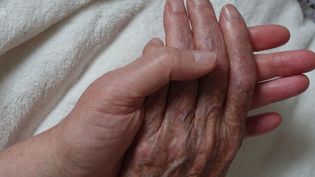 Eine junge Hand hält eine alte Hand