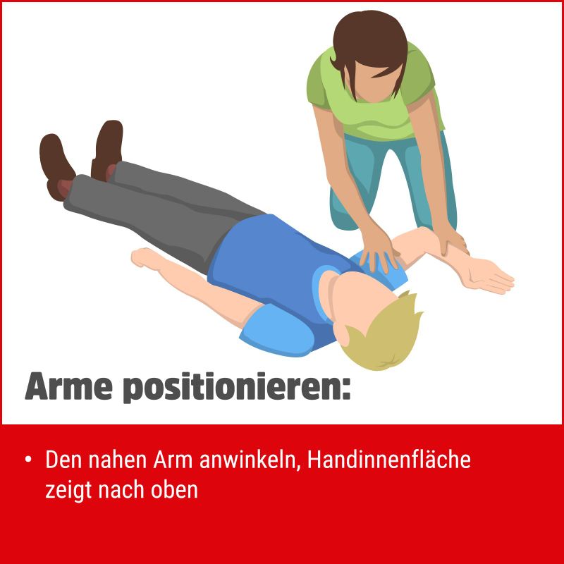 Stabile Seitenlage "Arme positionieren"