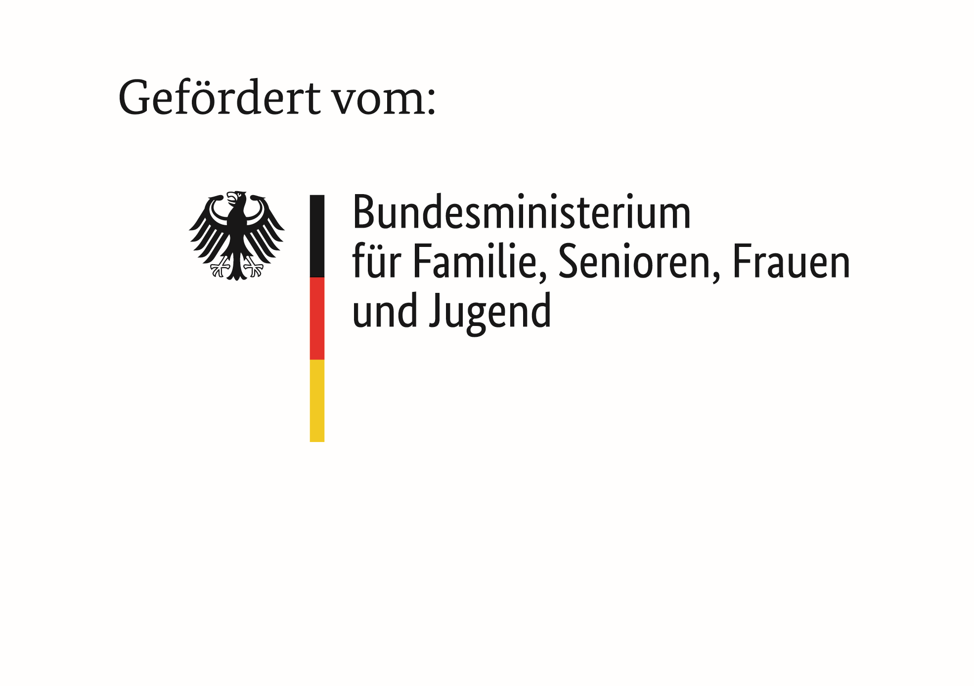 Logo des Bundesministeriums für Familie, Senioren, Frauen und Jugend