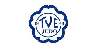 Logo der Judo-Abteilung des TV Erlangen mit blauer Blütenform, den Ziffern 18 und 48 sowie der Aufschrift „TVE JUDO“.