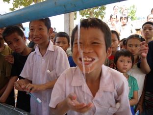 It is crucial to wash hands with soap for the health of children. 