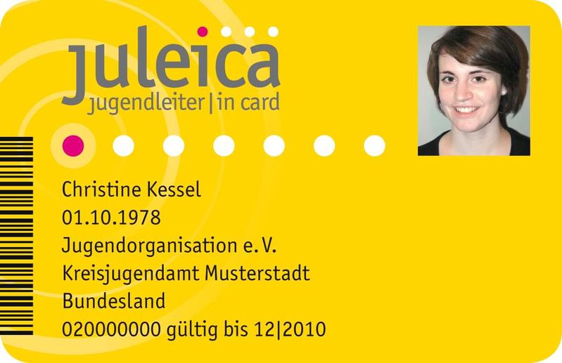 Eine Abbildung der Jugendleitercard (Juleica)