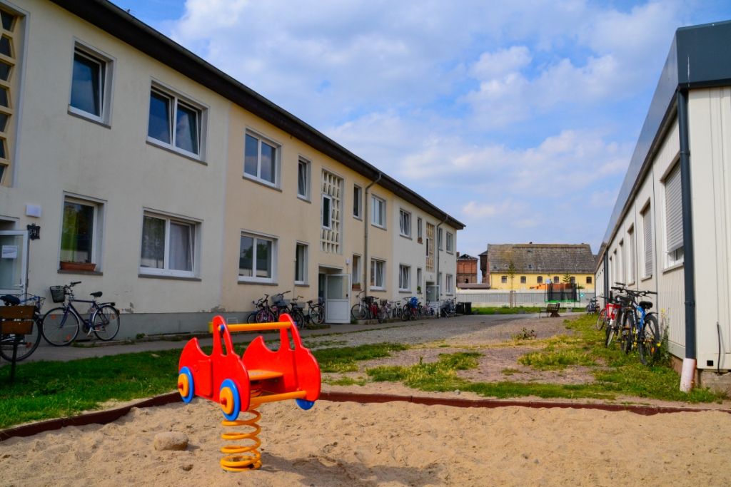 Außenansicht der Gemeinschaftsunterkunft in Oschersleben