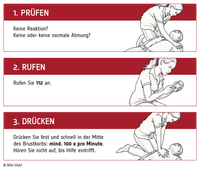 Schaubild Prüfen - Rufen - Drücken