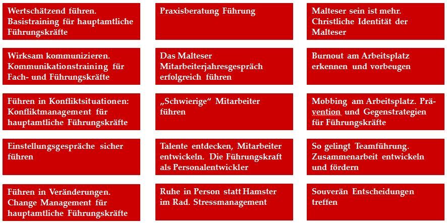 Grafik Seminarbausteine Wertschätzend führen