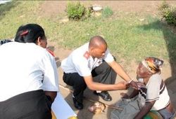 Home care team visiting Busisiwe