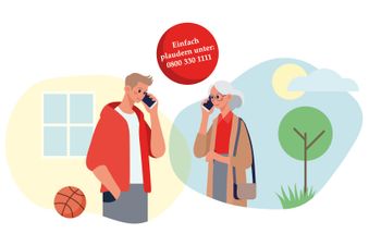 Plaudernetz für Jung und Alt. Illustration: Malteser