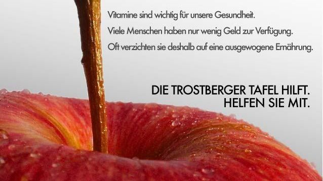 Abbildung eines Apfels mit Schriftzug Trostberger Tafel
