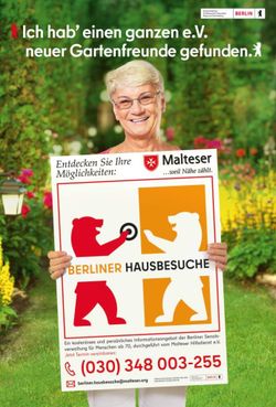 Plakatmotiv der Berliner Hausbesuche – Werbung für das kostenfreie Beratungsangebot zur Unterstützung im Alter.