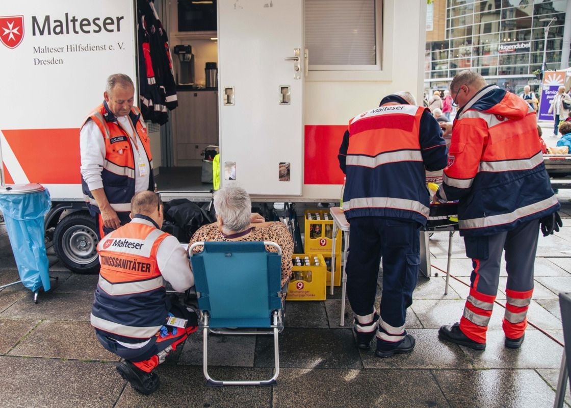 In ganz Erfurt hatten die Malteser Unfallhilfsstellen aufgebaut.