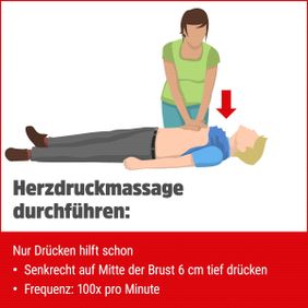 Grafik zeigt Herzdruck-Massage