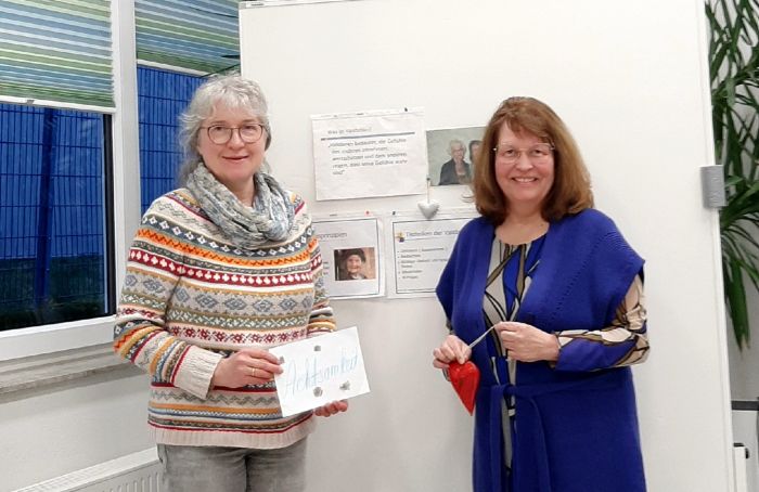 Koordinatorin Daniela Kodweiß (li.) und Susanne Herre, Validationsteacherin (R) , (re.)