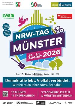 Der NRW-Tag in Münster findet vom 28. bis 30. August 2026 statt.