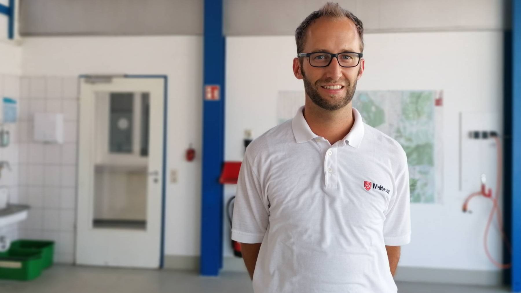 Porträt von Sebastian, Ausbildungsleiter Rettungsdienst bei den Maltesern