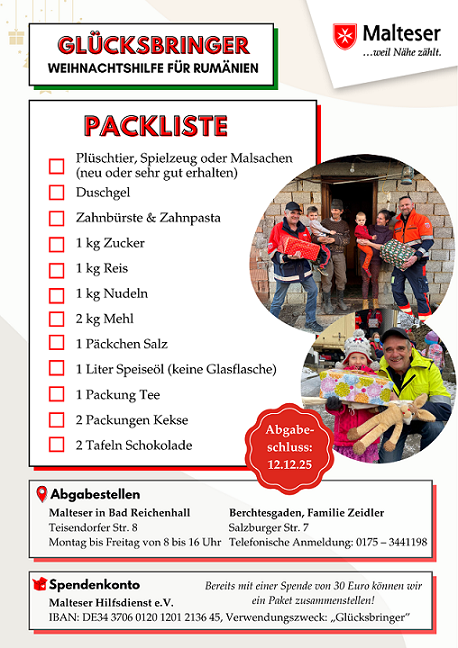 Auf dem Bild sind Informationen zur Glücksbringer-Aktion dargestellt.