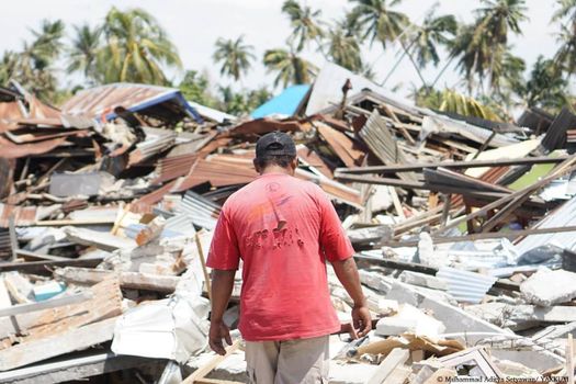 Zerstörung durch Naturkatastrophe in Indonesien