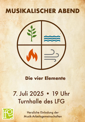 Plakat für den musikalischen Abend am LFG am 7. Juli 2025