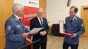 Dr. Jörg Freiherr Frank von Fürstenwerth, Dr. Reiner Haseloff und Stefan Gäbler