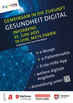 Plakat zum Informationsabend "Gesundheit Digital"