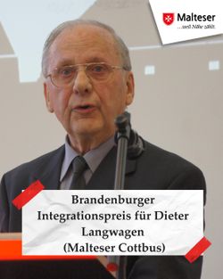 Dieter Langwagen der Malteser Cottbus bedankt sich in seiner Rede.