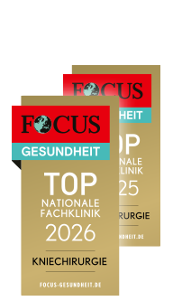 Focus-Siegel 2025 für das Malteser Waldkrankenhaus St. Marien im Bereich Kniechirurgie.