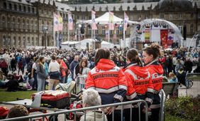 Sanitätsdienst beim Abschlussgottesdienst des Katholikentages in Stuttgart. Foto: Malteser