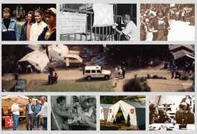 Menschen in der Unterkunft der Malteser in Budapest 1989