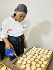 Sindi Zulu during her culinary training