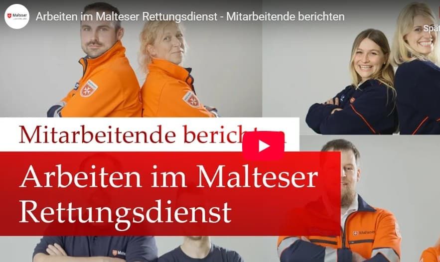 Collage von Mitarbeitenden im Malteser Rettungsdienst