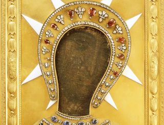 Bild: Ikone der Muttergottes von Philermos, ca. 11./12. Jh. | Nationalmuseum von Montenegro, Cetinje | URL: https://commons.wikimedia.org/wiki/File:Our_Lady_of_Philerme_icon.jpg