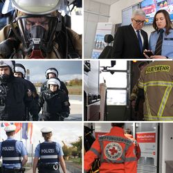 Sie sind für die Menschen da und arbeiten für deren Sicherheit: Die Einsatzkräfte von Polizei, Feuerwehr und Rettungsdienst in Rheinland-Pfalz. Foto: Innenministerium