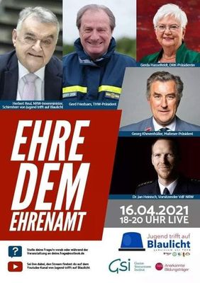 Plakat zur Diskussionsveranstaltung „Ehre dem Ehrenamt - die Gesellschaft lebt von Mitgestaltung“. 